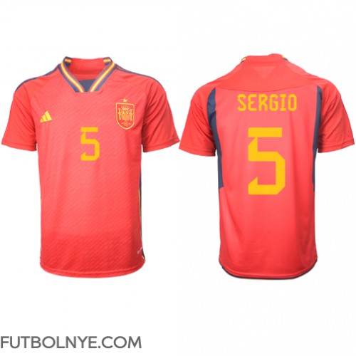 Camiseta España Sergio Busquets #5 Primera Equipación Mundial 2022 manga corta
